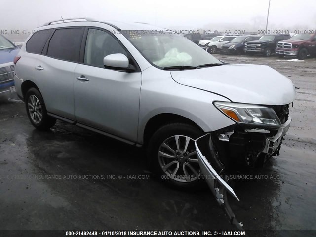 5N1AR2MN9DC638517 - 2013 NISSAN PATHFINDER S/SV/SL/PLATINUM 银色 照片 1