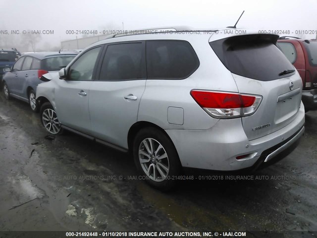 5N1AR2MN9DC638517 - 2013 NISSAN PATHFINDER S/SV/SL/PLATINUM 银色 照片 3