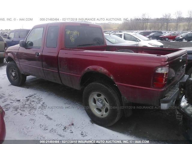 1FTYR15E35PA99656 - 2005 FORD RANGER SUPER CAB RED photo 3