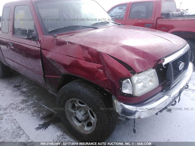 1FTYR15E35PA99656 - 2005 FORD RANGER SUPER CAB RED photo 6