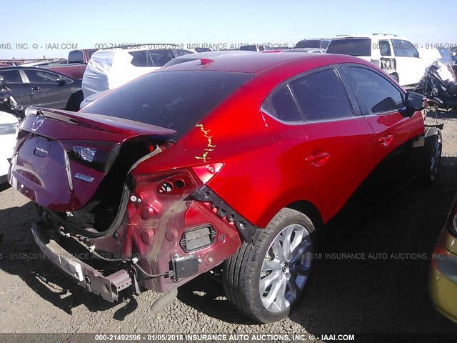 JM1BM1W37E1106953 - 2014 MAZDA 3 GRAND TOURING RED photo 4