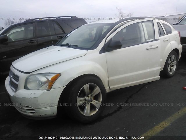 1B3CB4HAXAD530273 - 2010 DODGE CALIBER SXT WHITE photo 2