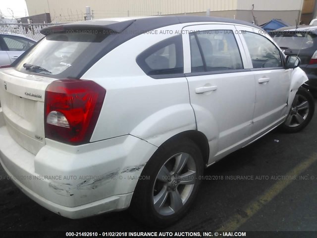 1B3CB4HAXAD530273 - 2010 DODGE CALIBER SXT WHITE photo 4