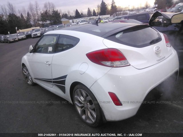 KMHTC6AD5DU164279 - 2013 HYUNDAI VELOSTER WHITE photo 3