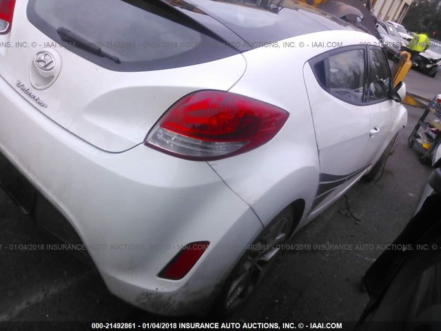 KMHTC6AD5DU164279 - 2013 HYUNDAI VELOSTER WHITE photo 4