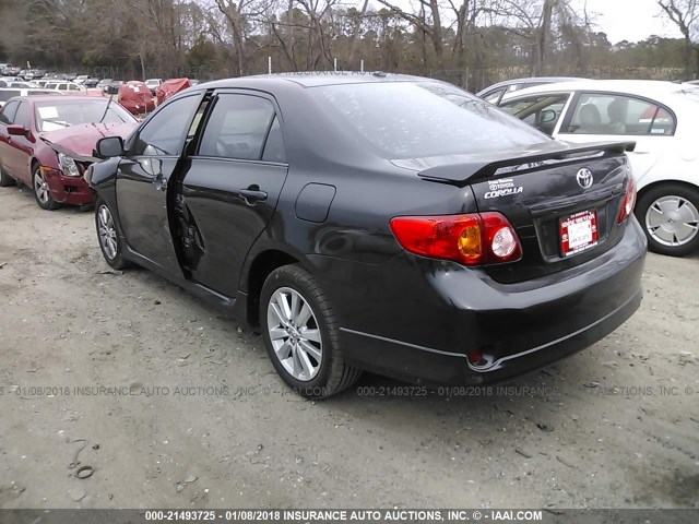 1NXBU4EEXAZ186418 - 2010 TOYOTA COROLLA S/LE/XLE BLACK photo 3