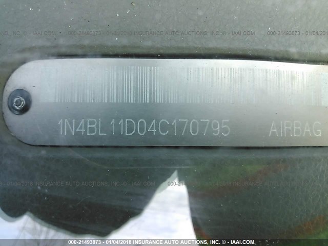 1N4BL11D04C170795 - 2004 NISSAN ALTIMA SE BLACK photo 9