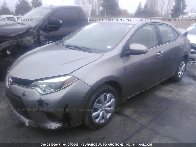 5YFBURHE6FP256921 - 2015 TOYOTA COROLLA L/LE/LE PLS/PRM/S/S PLS GRAY photo 2