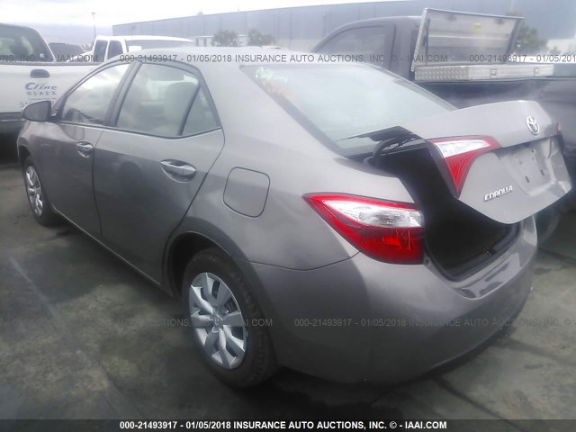 5YFBURHE6FP256921 - 2015 TOYOTA COROLLA L/LE/LE PLS/PRM/S/S PLS GRAY photo 3