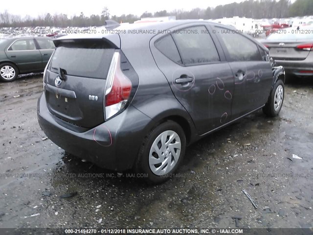 JTDKDTB35G1589623 - 2016 TOYOTA PRIUS C GRAY photo 4