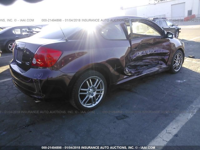 JTKDE177760140768 - 2006 TOYOTA SCION TC 栗色 照片 4