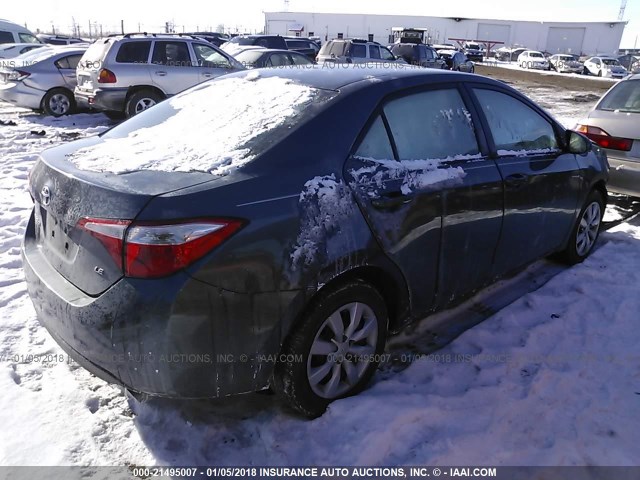 2T1BURHE7GC484136 - 2016 TOYOTA COROLLA L/LE/LE PLS/PRM/S/S PLS GRAY photo 4