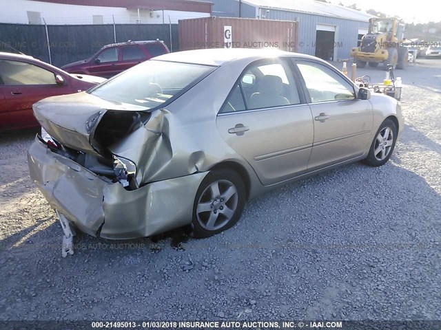 4T1BE32K62U605898 - 2002 TOYOTA CAMRY LE/XLE/SE GOLD photo 4