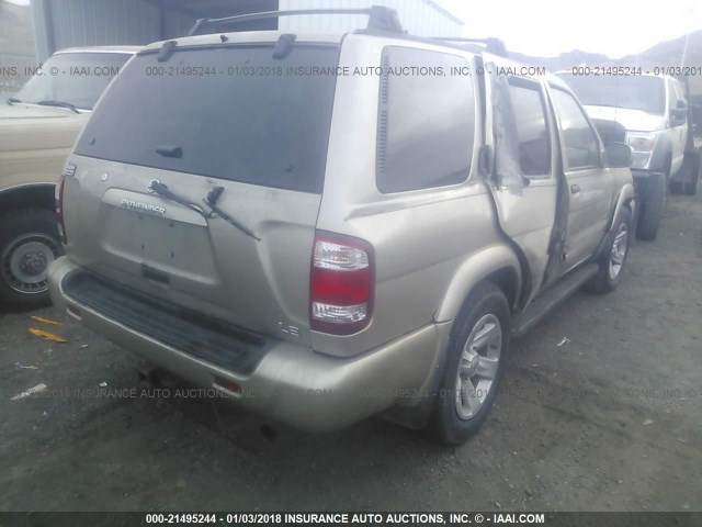 JN8DR09X23W702818 - 2003 NISSAN PATHFINDER LE/SE BEIGE photo 4