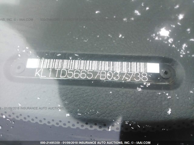 KL1TD56657B037738 - 2007 CHEVROLET AVEO LS 灰色 照片 9