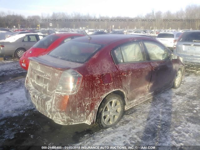 3N1AB6AP4BL715854 - 2011 NISSAN SENTRA 2.0/2.0S/SR/2.0SL RED photo 4