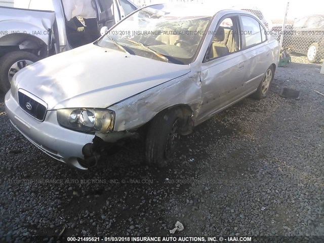 KMHDN45D52U429728 - 2002 HYUNDAI ELANTRA GLS/GT SILVER photo 2