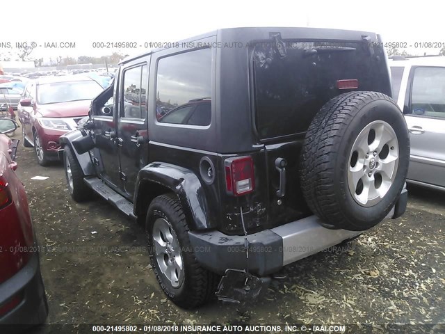 1C4BJWEG5EL278946 - 2014 JEEP WRANGLER UNLIMITE SAHARA BLACK photo 3