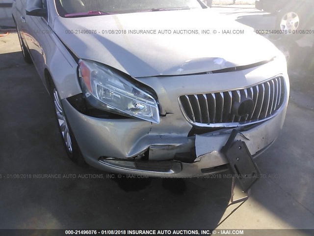 W04GU5GC1B1088791 - 2011 BUICK REGAL CXL SILVER photo 6