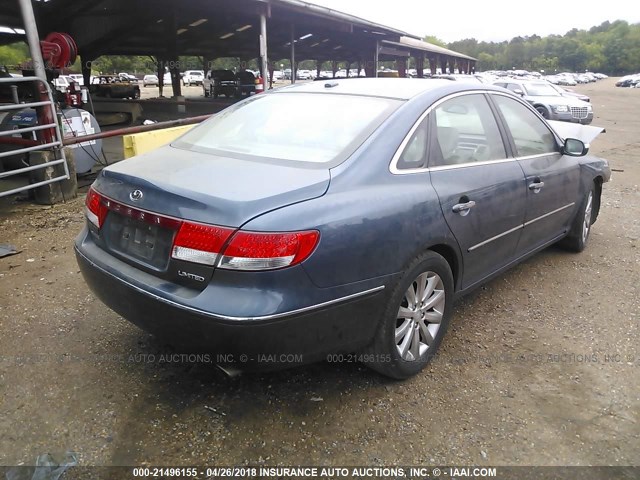 KMHFC46F09A371313 - 2009 HYUNDAI AZERA SE/LIMITED BLUE photo 4