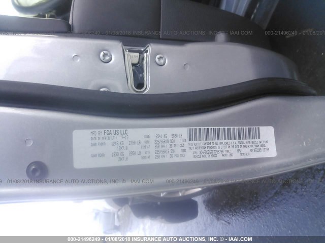 3C4PDDEG7FT755769 - 2015 DODGE JOURNEY R/T SILVER photo 9