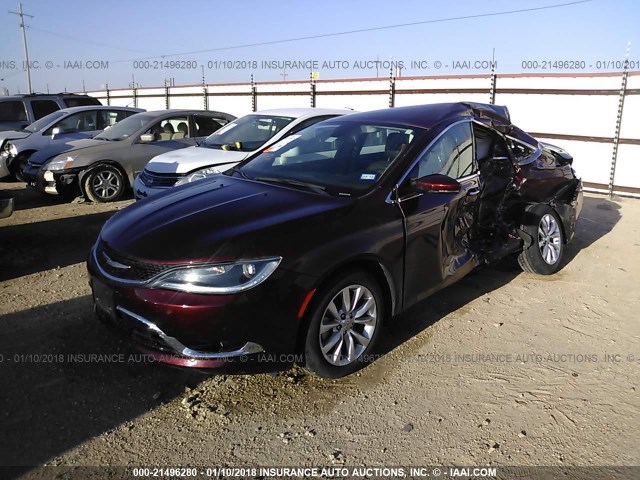 1C3CCCCB3FN584008 - 2015 CHRYSLER 200 C MAROON photo 2