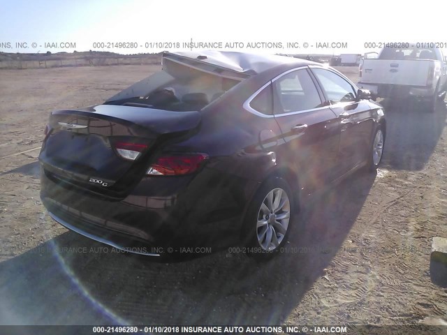 1C3CCCCB3FN584008 - 2015 CHRYSLER 200 C MAROON photo 4