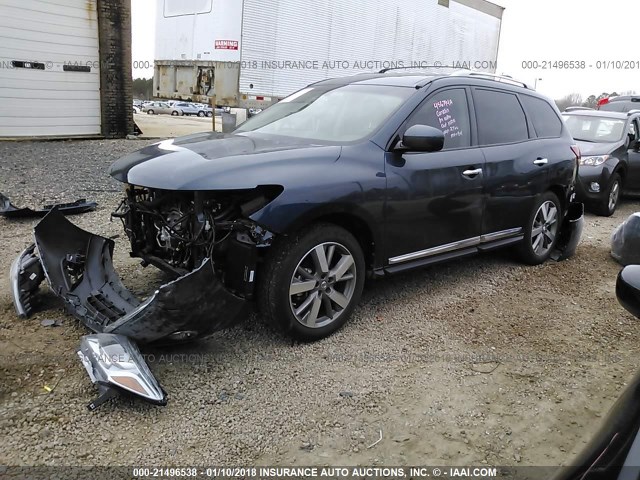 5N1AR2MN9FC609294 - 2015 NISSAN PATHFINDER S/SV/SL/PLATINUM 蓝色 照片 2