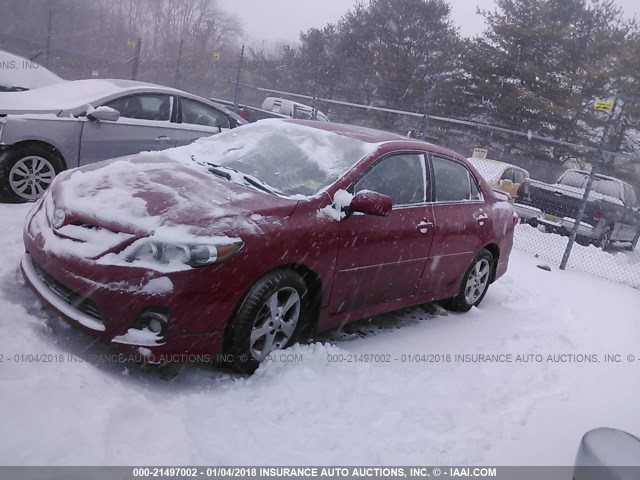 2T1BU4EE2BC719459 - 2011 TOYOTA COROLLA S/LE RED photo 2