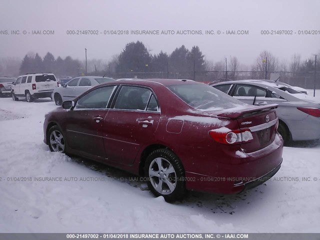 2T1BU4EE2BC719459 - 2011 TOYOTA COROLLA S/LE RED photo 3