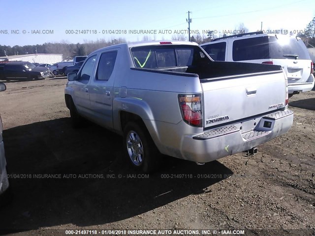 2HJYK16568H530997 - 2008 HONDA RIDGELINE RTL SILVER photo 3