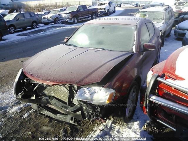 1C3CDZCB5EN189956 - 2014 DODGE AVENGER SXT RED photo 2