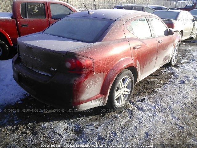 1C3CDZCB5EN189956 - 2014 DODGE AVENGER SXT RED photo 4