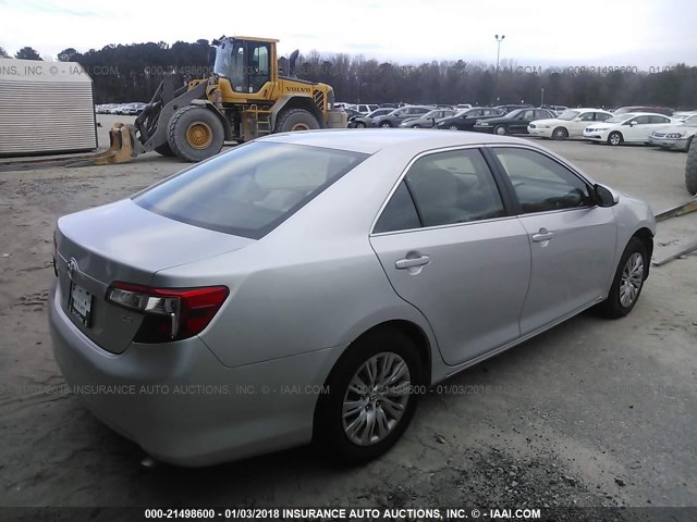 4T1BF1FK8CU139128 - 2012 TOYOTA CAMRY SE/LE/XLE SILVER photo 4