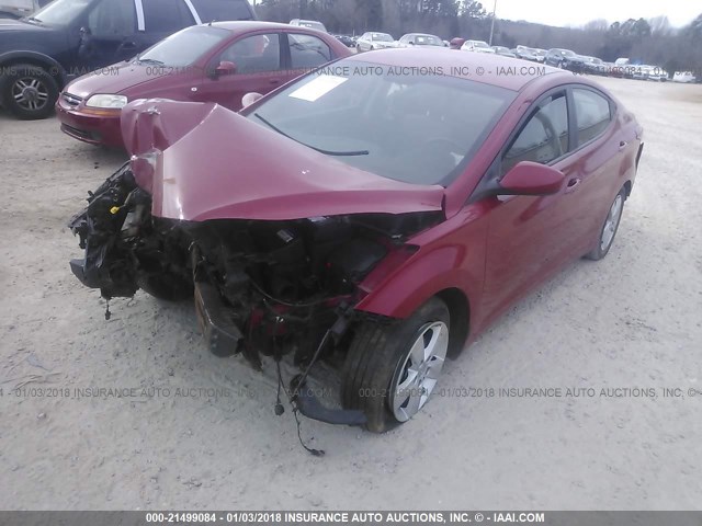 KMHDH4AE2DU979994 - 2013 HYUNDAI ELANTRA GLS/LIMITED RED photo 2