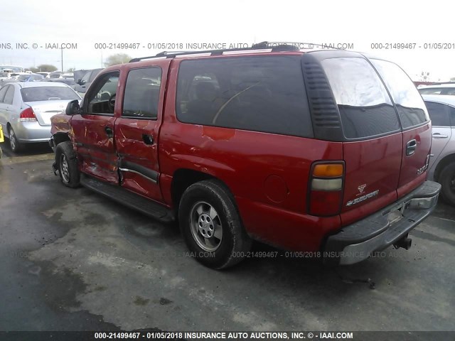 3GNEC16T6YG123644 - 2000 CHEVROLET SUBURBAN C1500 RED photo 3