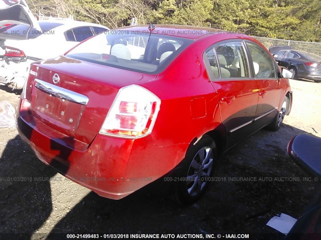 3N1AB6AP7AL703986 - 2010 NISSAN SENTRA 2.0/2.0S/SR/2.0SL RED photo 4