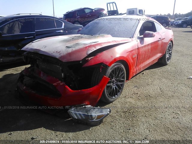 1FA6P8CF9G5232619 - 2016 FORD MUSTANG GT RED photo 2