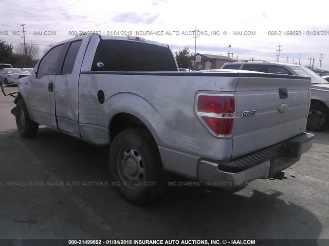 1FTEX1CM6BFB91137 - 2011 FORD F150 SUPER CAB SILVER photo 3