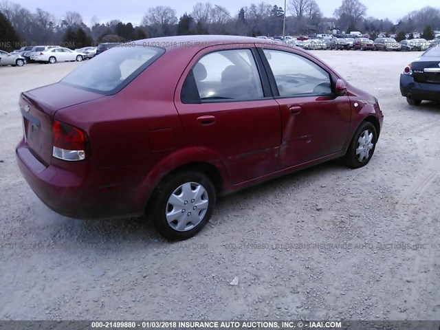 KL1TD56676B651446 - 2006 CHEVROLET AVEO LS 红色 照片 4