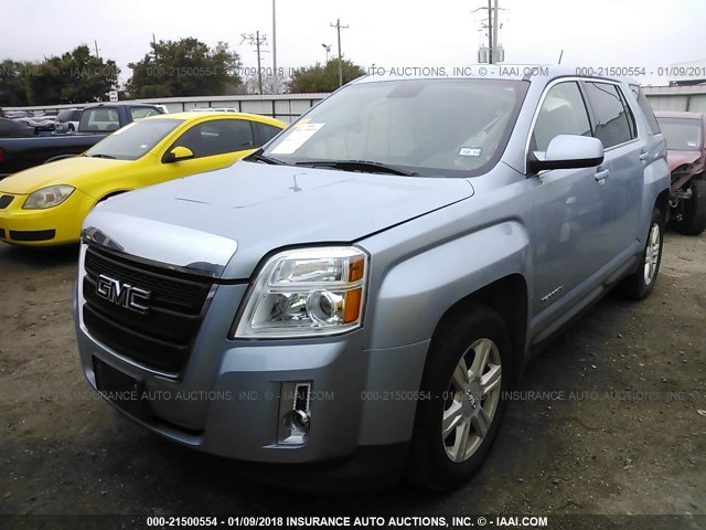 2GKALMEK0F6275708 - 2015 GMC TERRAIN SLE Light Blue photo 2