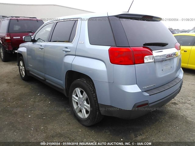 2GKALMEK0F6275708 - 2015 GMC TERRAIN SLE Light Blue photo 3