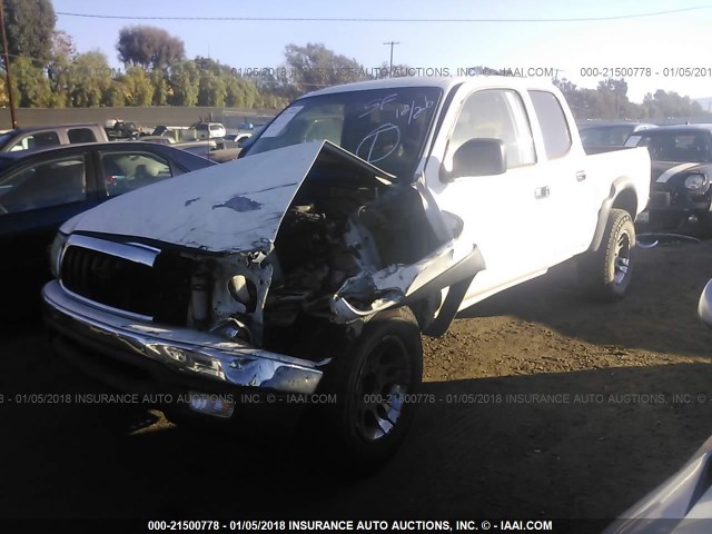 5TEGN92N24Z324490 - 2004 TOYOTA TACOMA DOUBLE CAB PRERUNNER WHITE photo 2