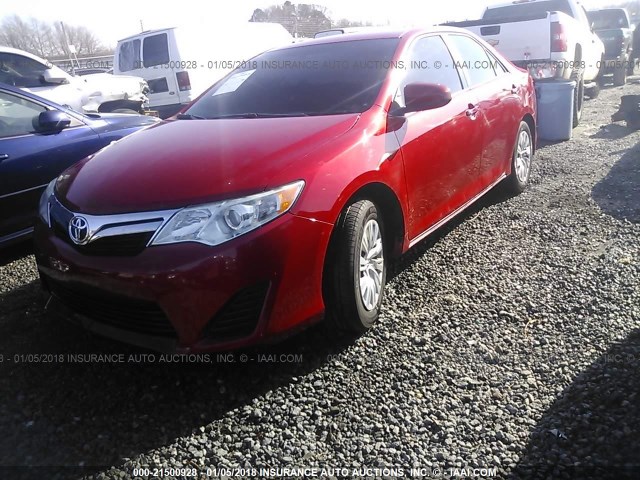 4T4BF1FK3ER424294 - 2014 TOYOTA CAMRY L/SE/LE/XLE MAROON photo 2