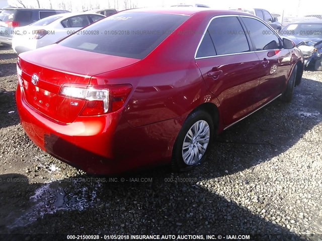 4T4BF1FK3ER424294 - 2014 TOYOTA CAMRY L/SE/LE/XLE MAROON photo 4