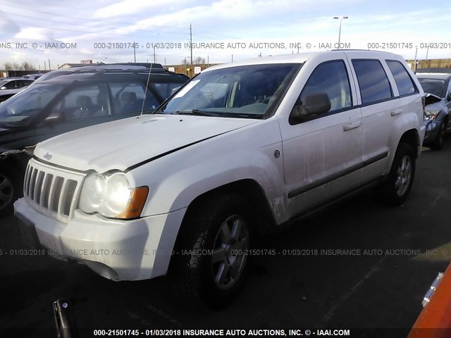 1J8HR48N68C219502 - 2008 JEEP GRAND CHEROKEE LAREDO WHITE photo 2