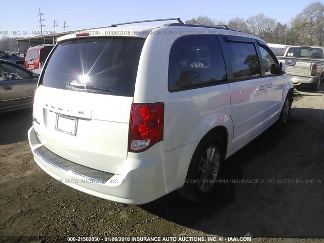 2C4RDGCG6DR782152 - 2013 DODGE GRAND CARAVAN SXT WHITE photo 4