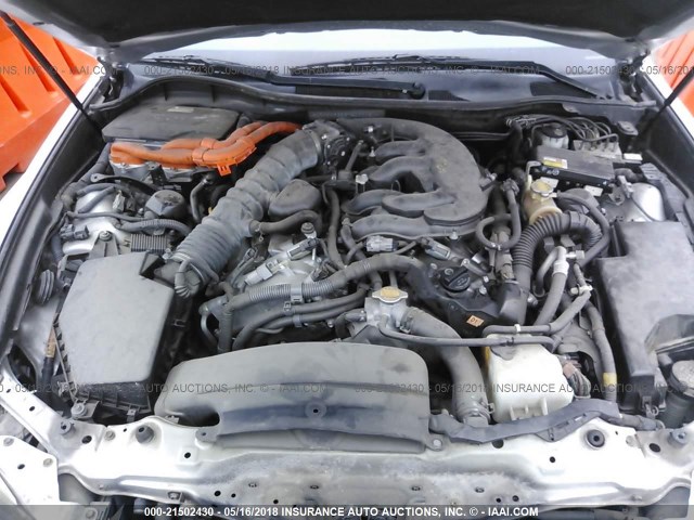 JTHBC96S375000454 - 2007 LEXUS GS 450H SILVER photo 10