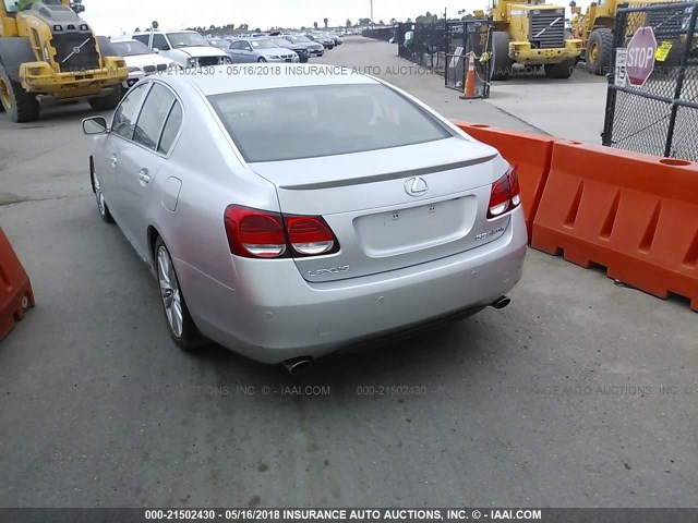 JTHBC96S375000454 - 2007 LEXUS GS 450H SILVER photo 3