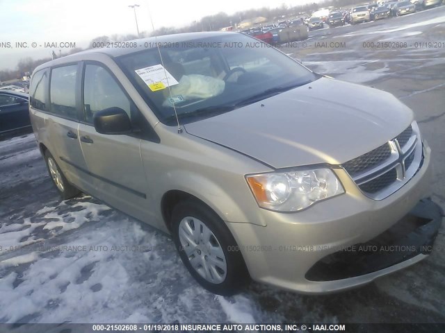 2C4RDGBG5ER476661 - 2014 DODGE GRAND CARAVAN SE TAN photo 1